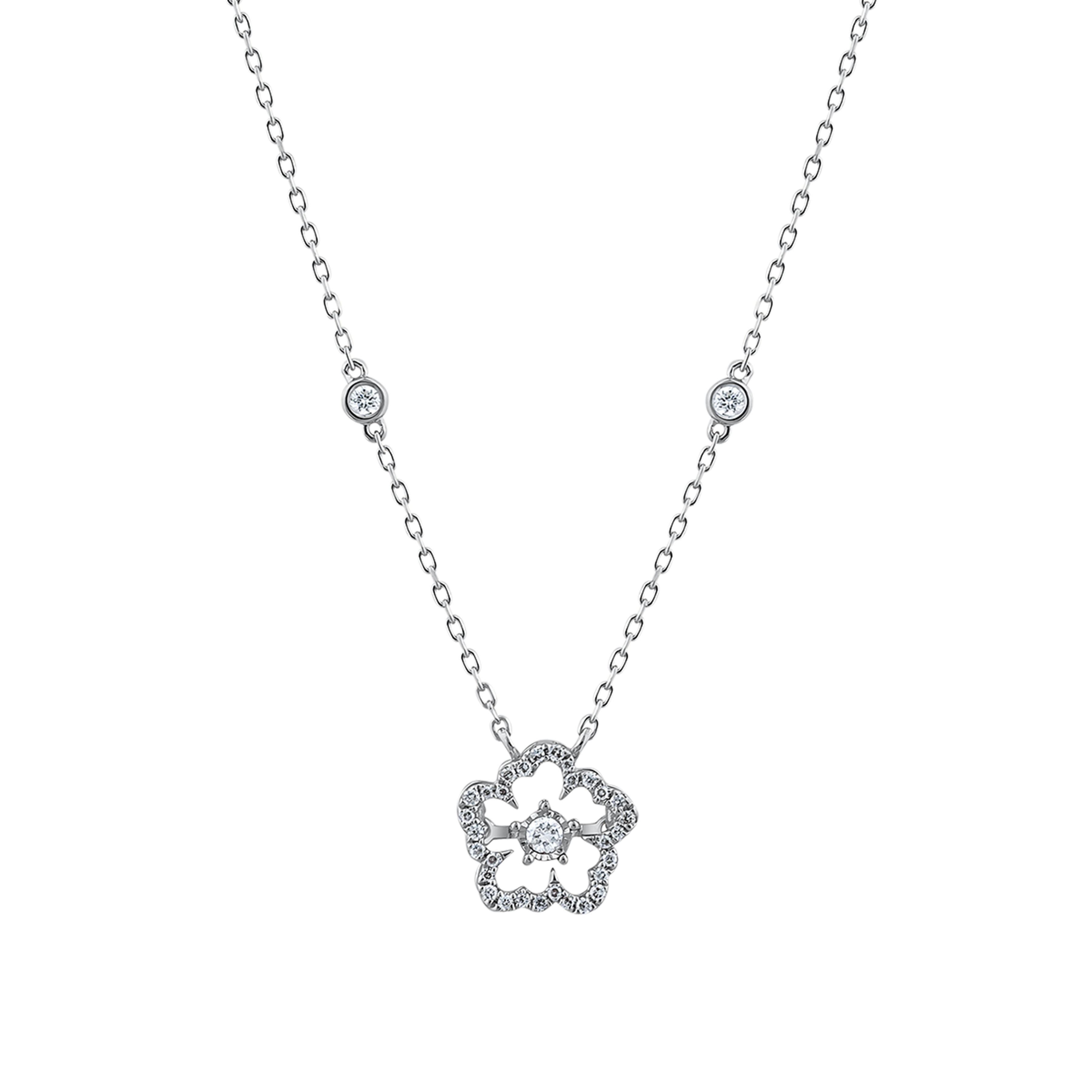 Dancing Diamond White Gold Necklace