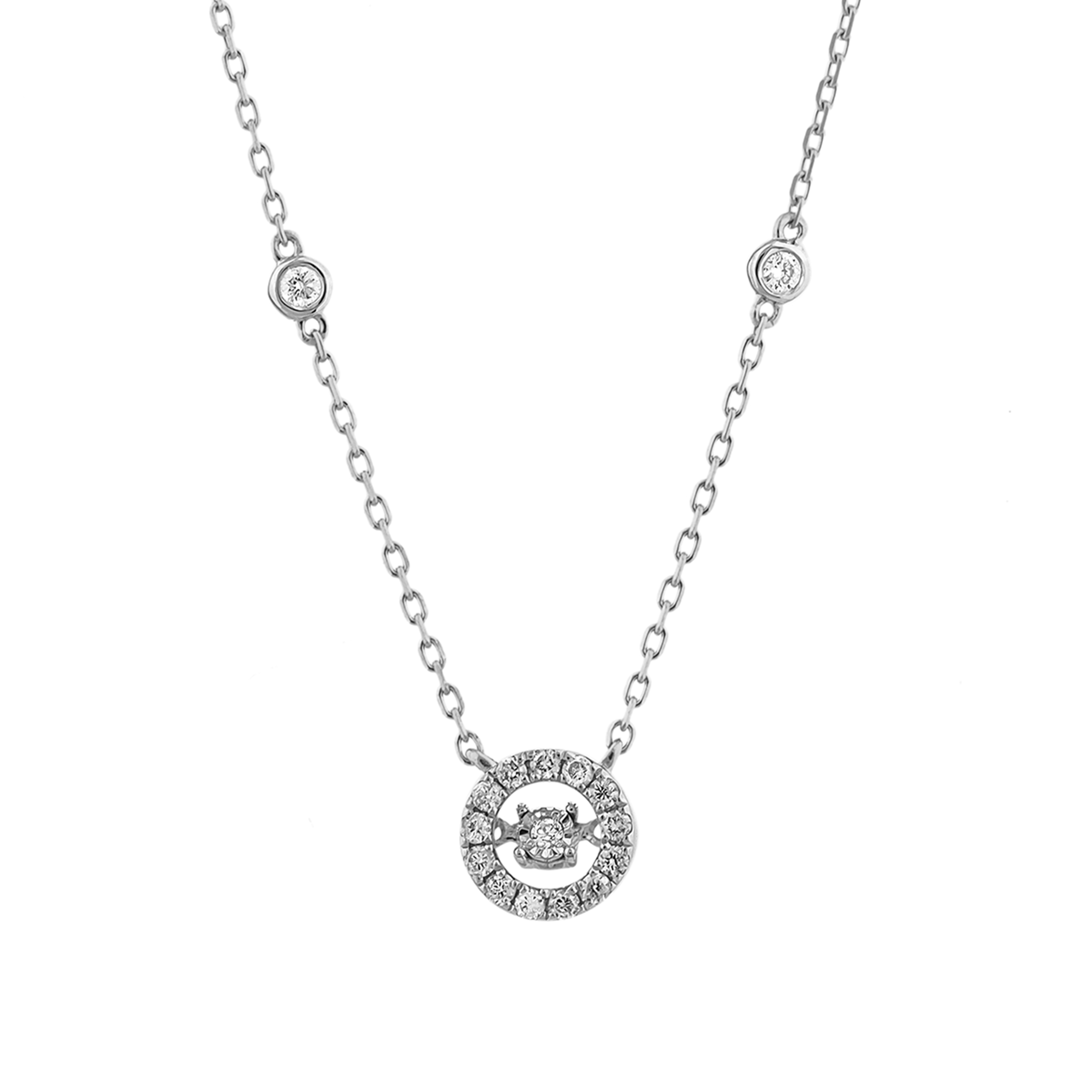 Dancing Diamond  White Gold Necklace